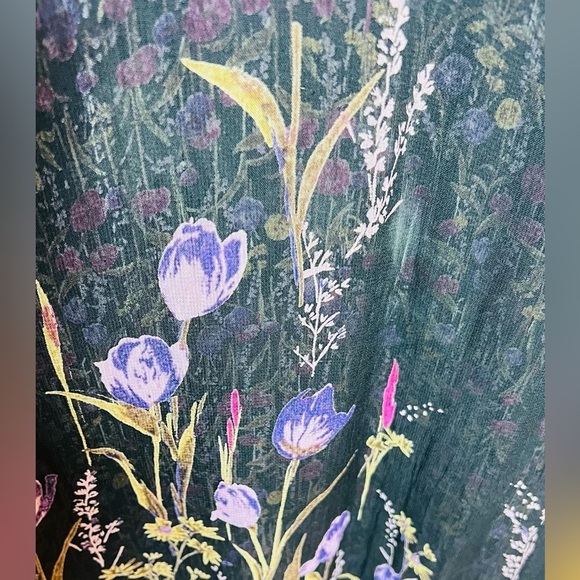 Lola P Flowy Black & Floral 2 layer‎ Sleeveless Dress Size 2X - Picture 4 of 14